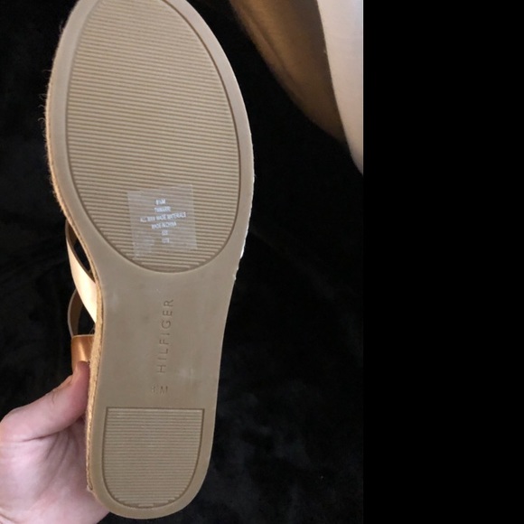 NWOT Tommy Hilfiger Tri-color Vegan 🌱 Leather Espadrille Jute Platform Sandals - Picture 9 of 11